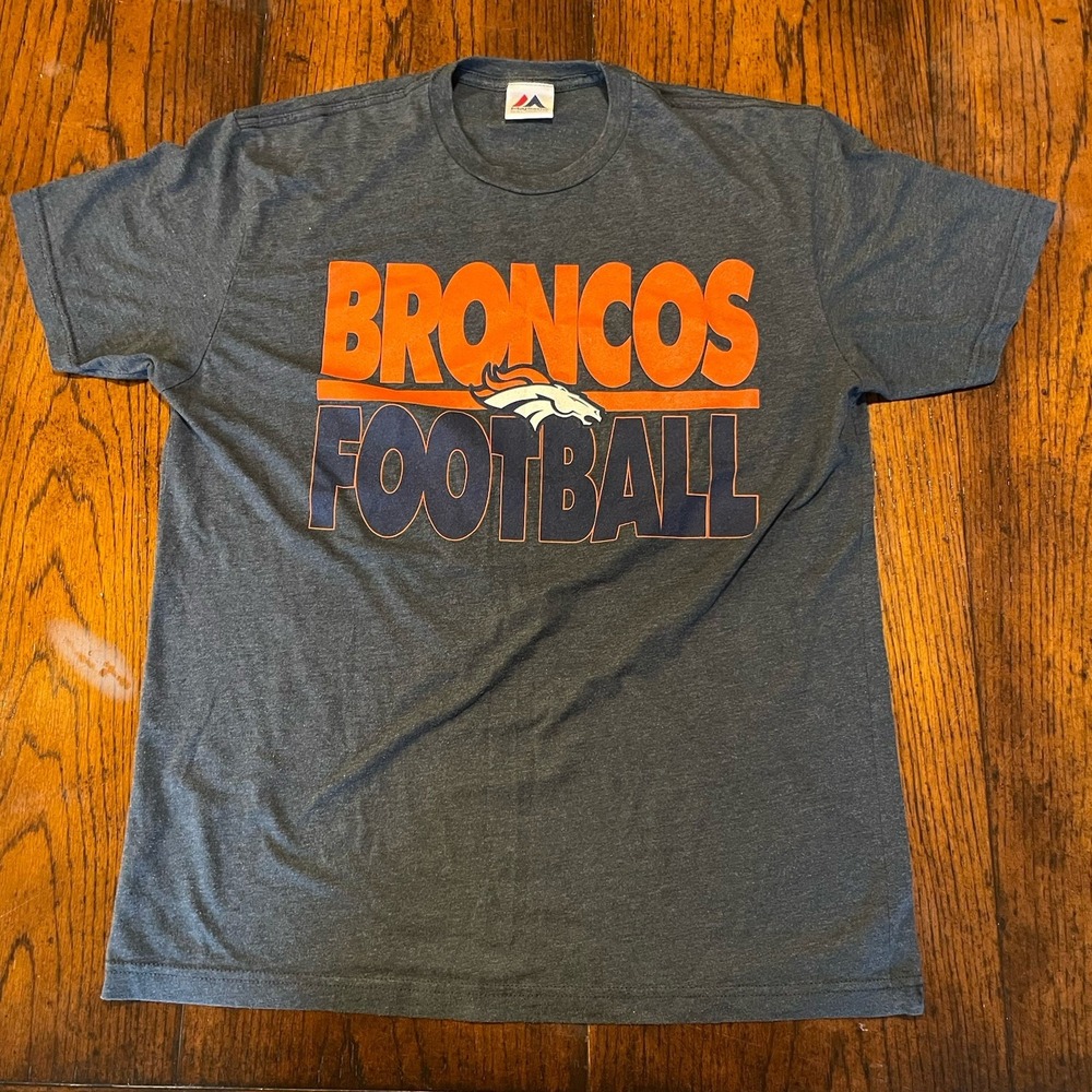 Majestic Denver Broncos Men's T-Shirt (Size Unknown) Blue